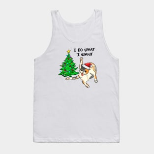 I Do What I Want - Funny Christmas Cat Tank Top